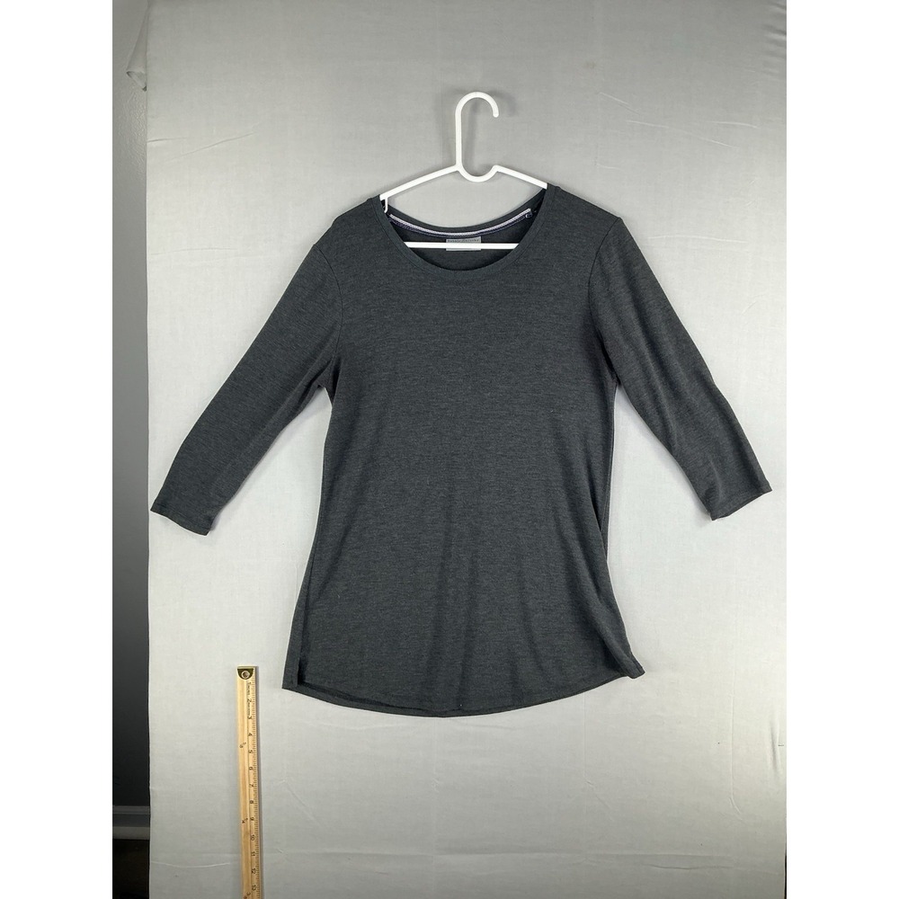 Bobbie Brooks Womens Large Gray 3/4 Sleeve Stretch Knit Top Casual